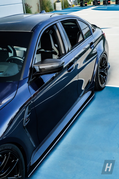 Horizon Motorsport R1 Style Carbon Fiber Side Skirt Extensions BMW G80 M3