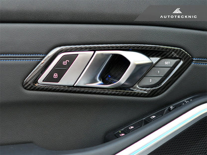 AutoTecknic Dry Carbon Interior Door Handle Trim Set - G80 M3