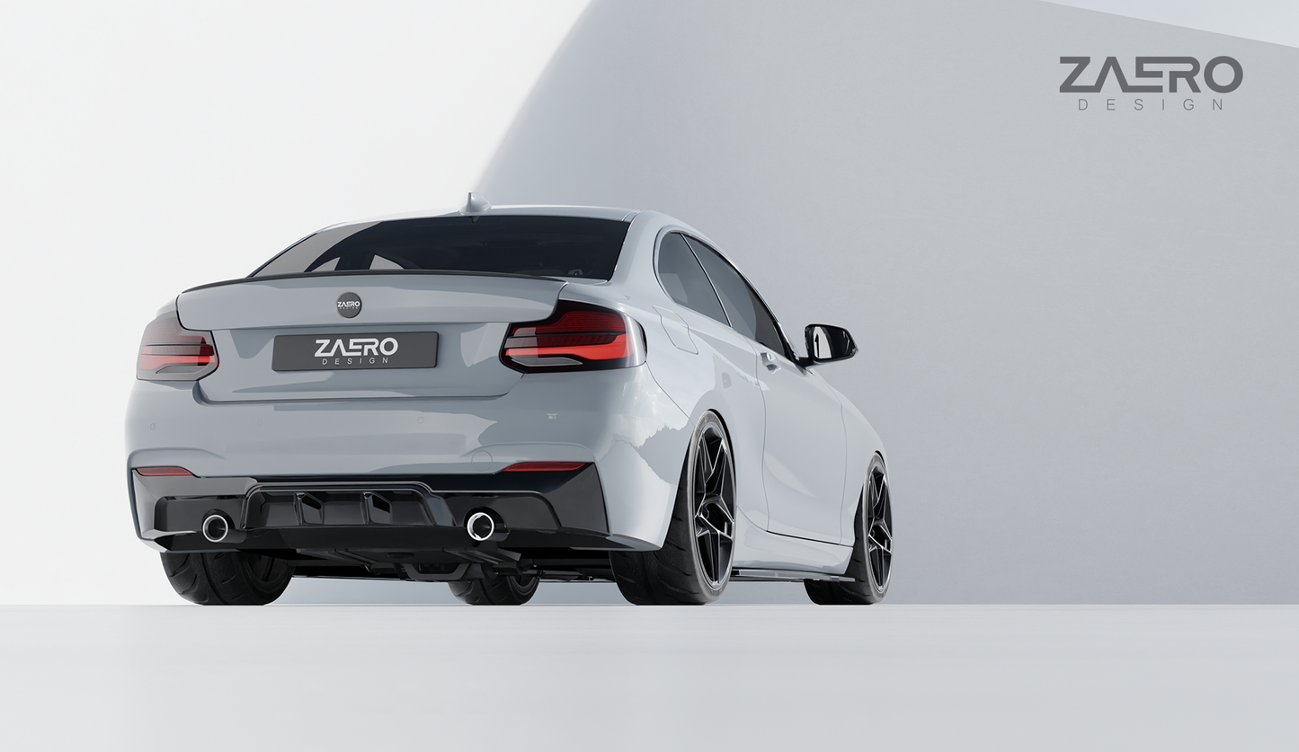 Zaero Design EVO-1 Gloss Black Rear Diffuser BMW M235i & M240i F22 F23