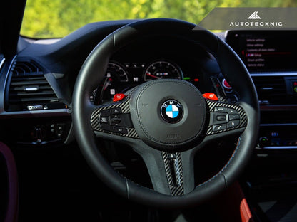 AutoTecknic Carbon Alcantara Steering Wheel Trim - G14/ G15/ G16 8-Series