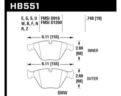 Hawk Performance DTC-60 Front BMW M3 E90 E92 5series E60