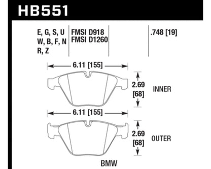 Hawk Performance DTC-70 Front BMW M3 E90 E92 5 Series E60