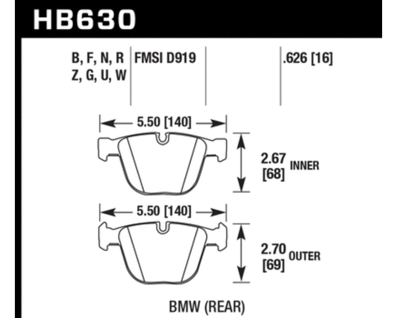 Hawk Performance HP Plus Rear BMW M3 E90 E92 M5/M6 F10/F12