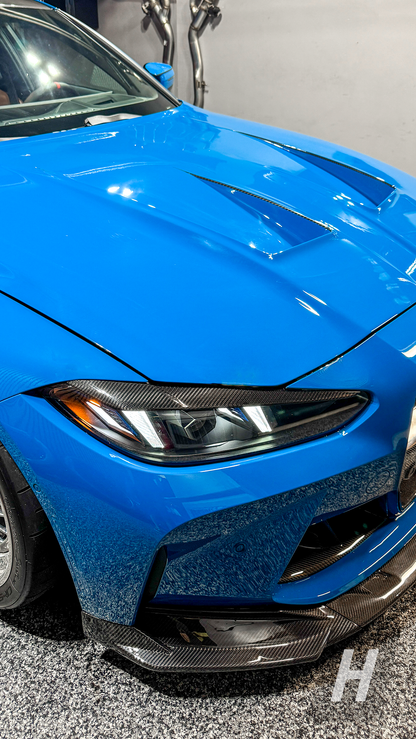 Horizon Motorsport Dry Carbon Fiber Headlight Covers (Eyelids) BMW G80 M3 | G82 / G83 M4