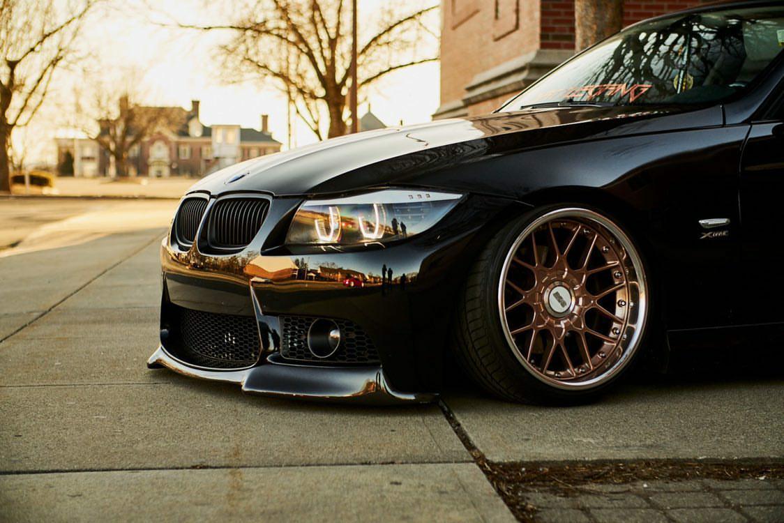 Horizon Motorsport AP V1 CARBON FIBER FRONT LIP BMW E90 3-SERIES (M-TECH M3 STYLE BUMPER)