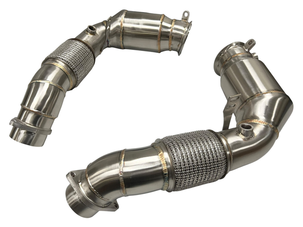 MAD BMW 2024+ S68 Primary Catted Downpipes | G90 G99 M5, F95 F96 X5M/X6M & G05/G06/G07/G09