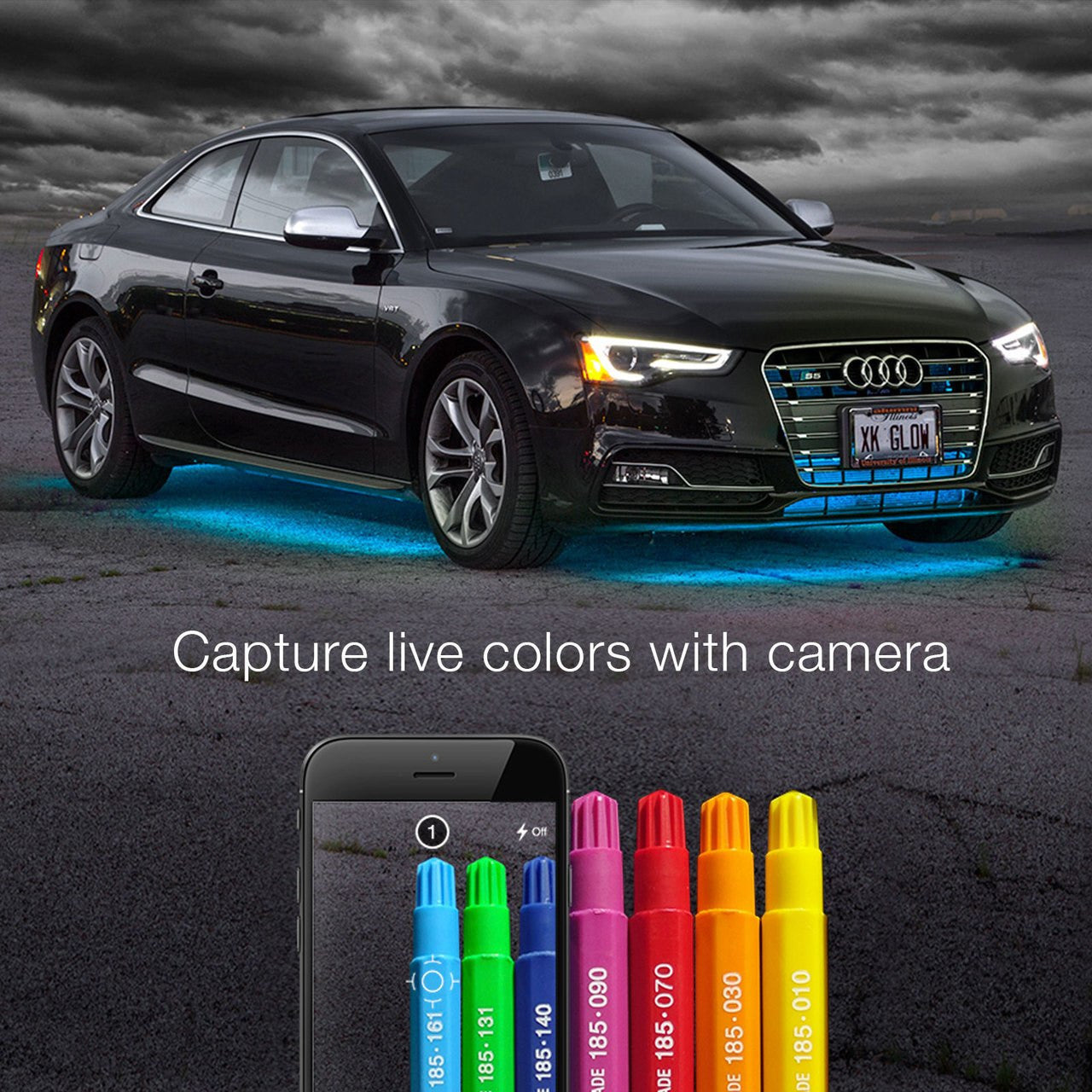 XK Glow Underglow LED Accent Light Kits for Cars with Smartphone App