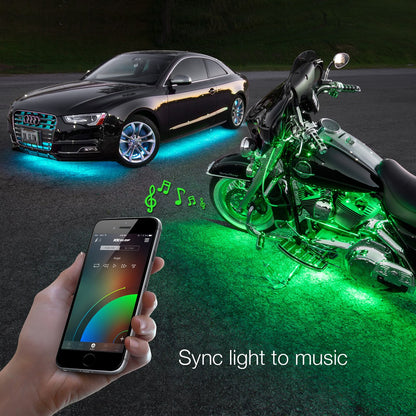 XK Glow Underglow LED Accent Light Kits for Cars with Smartphone App