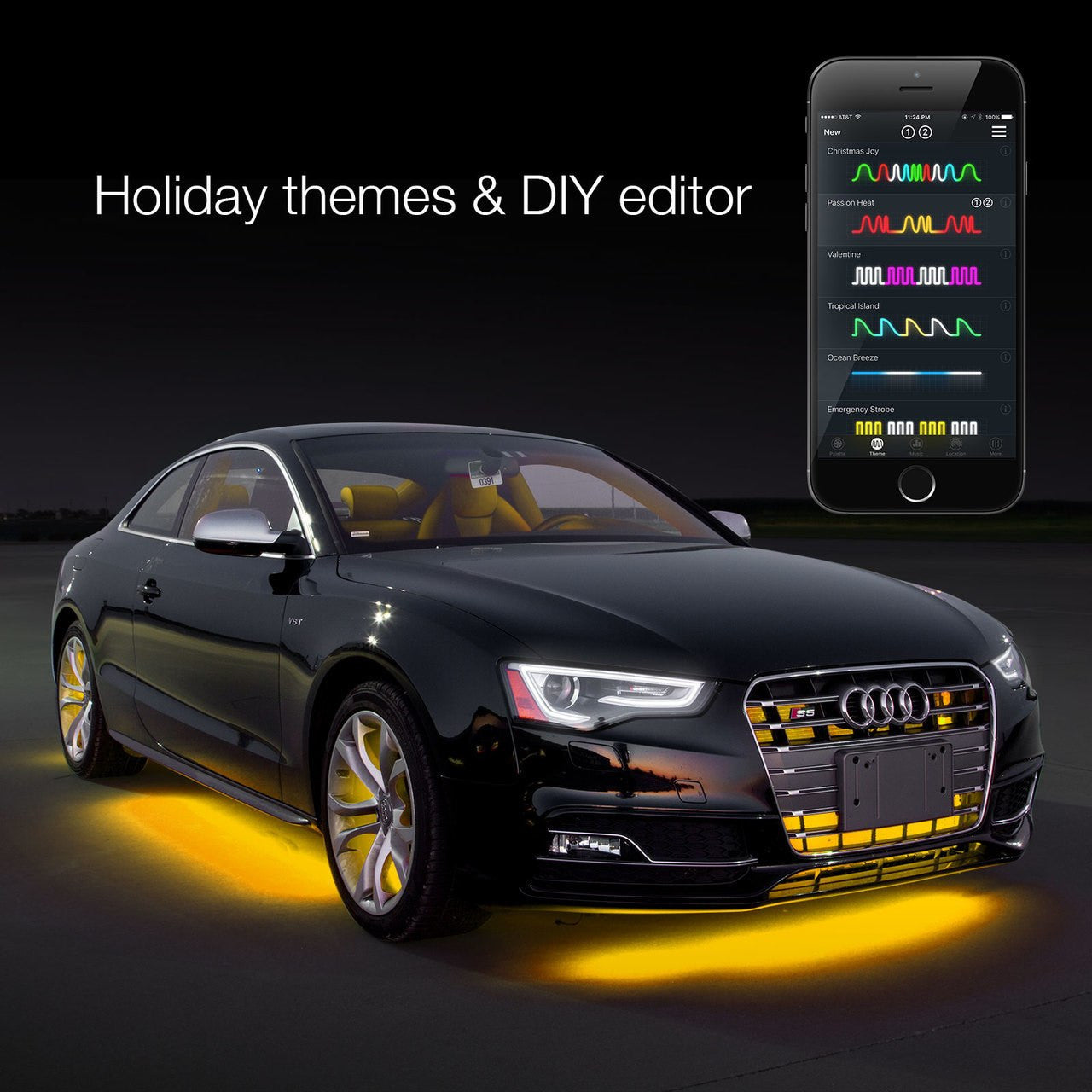 XK Glow Underglow LED Accent Light Kits for Cars with Smartphone App