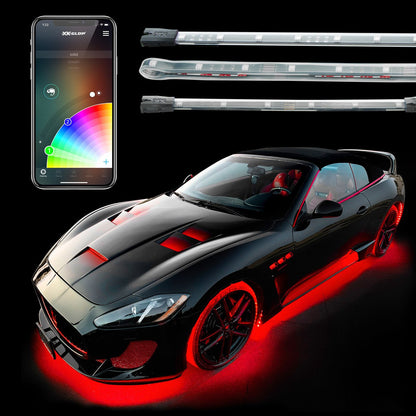 XK Glow Underglow LED Accent Light Kits for Cars with Smartphone App