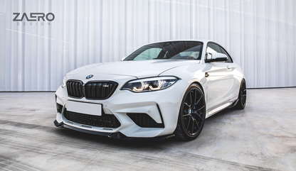 Zaero Design EVO-S Gloss Black Front Splitter BMW M2 Competition F87 S55