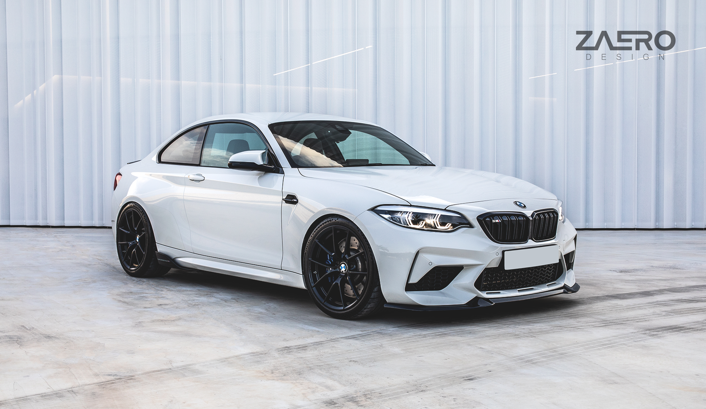 Zaero Design EVO-S Gloss Black Front Splitter BMW M2 Competition F87 S55