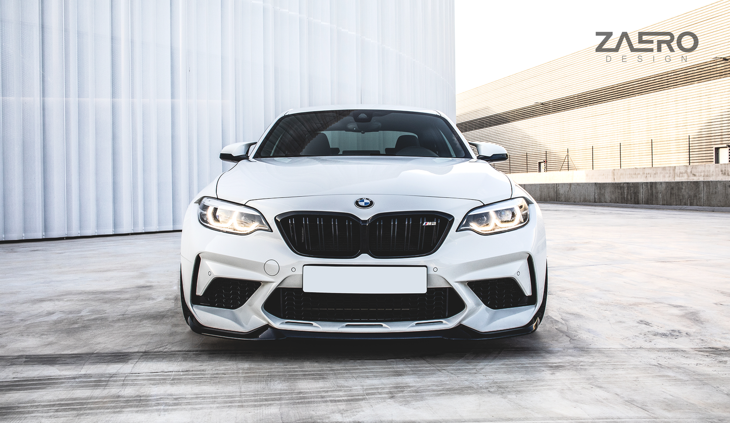 Zaero Design EVO-S Gloss Black Front Splitter BMW M2 Competition F87 S55