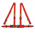 OMP Racing Road 4 Harness 4 Point Push Button Release Red