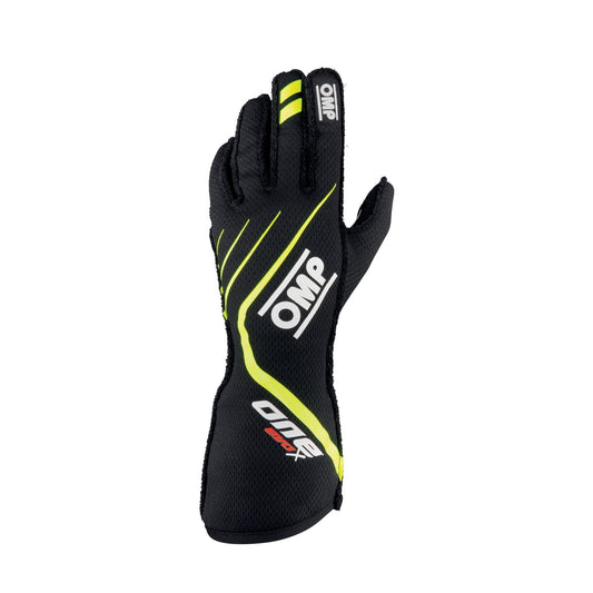 OMP Racing One EVO X Gloves Black Flo Yellow