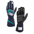 OMP Racing FIRST Gloves FIA 8856-20 18 MY2025 Navy Blue / Tiffany Blue