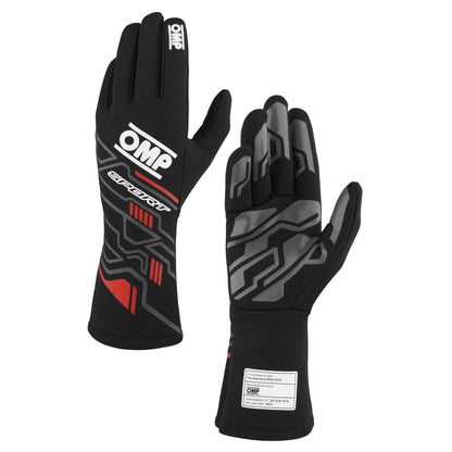OMP Racing SPORT Gloves FIA 8856-20 18 MY2025 Black / Red
