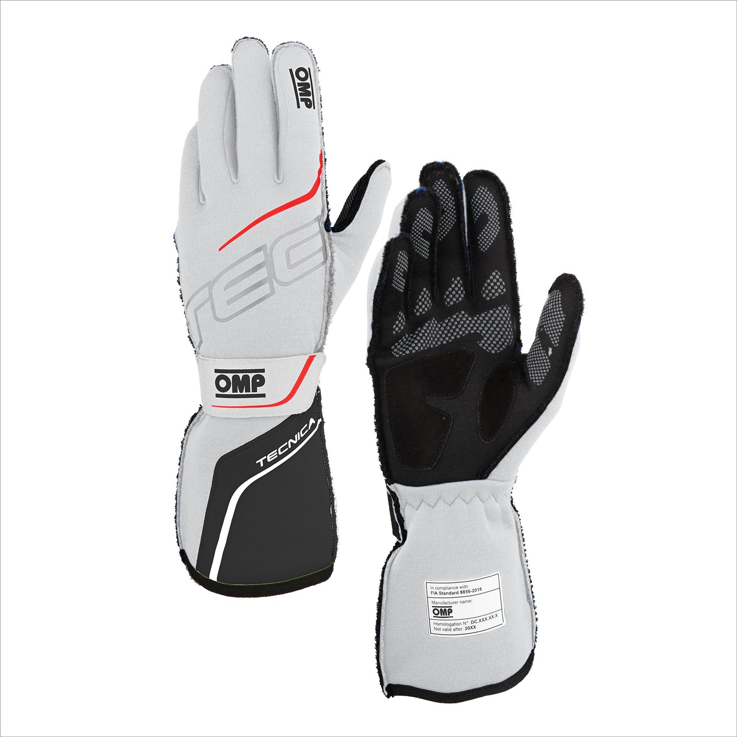 OMP Racing TECNICA Gloves FIA 8856- 2018 White / Anthracite