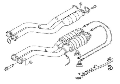 Active Autowerke Exhaust Section 1 with GESI Cats BMW M3 E46 2001-2006 S54