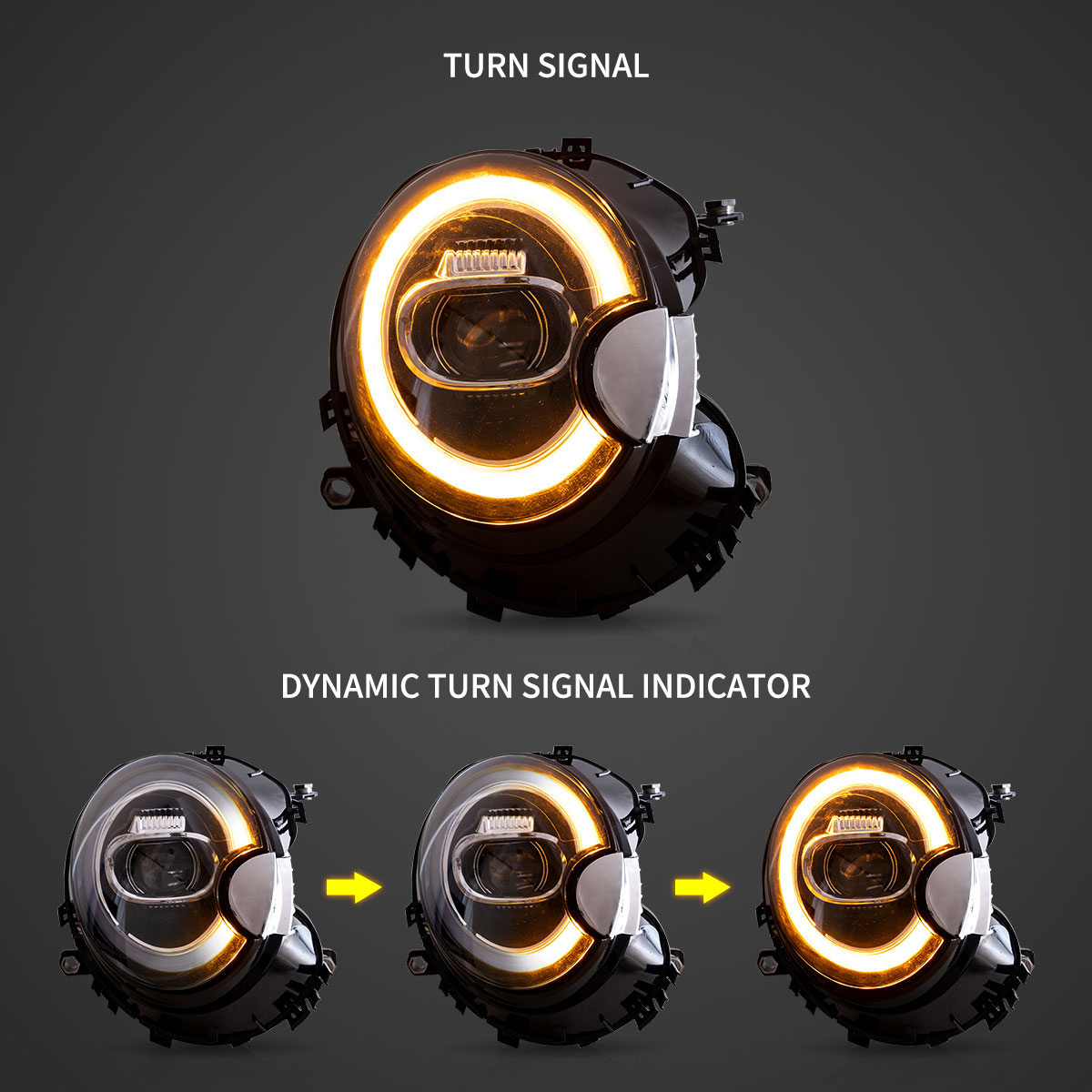 Vland LED Dual Beam Projector Headlights Black Mini R Series R56 R57 R58 R59
