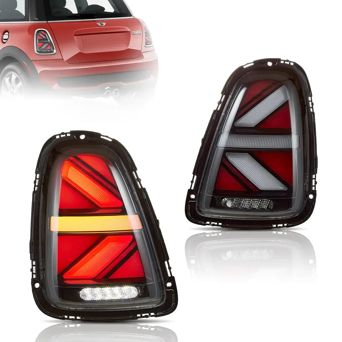 Vland LED Tail Lights With Amber Sequential Turn Signal Mini Cooper 2t ...