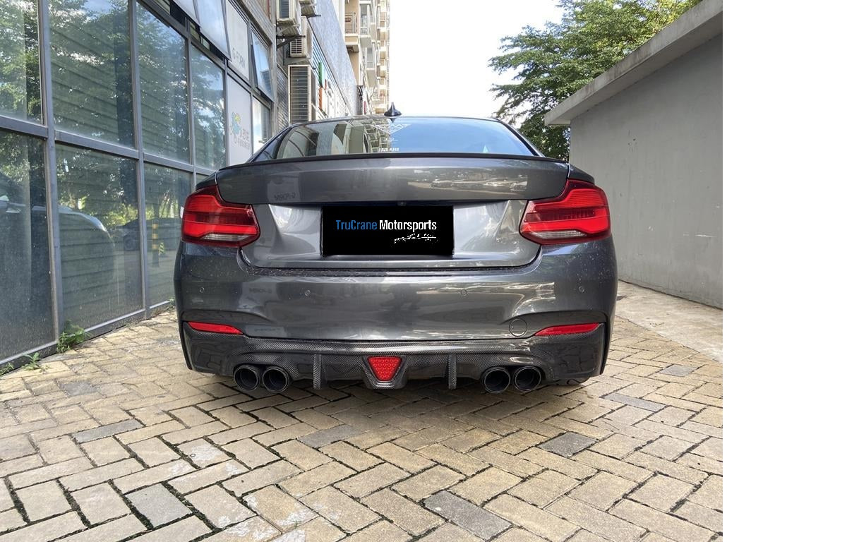 TCM Carbon Gloss Carbon Fiber Rear Diffuser for Quad Exhaust BMW F22 ...