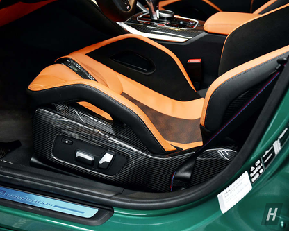 Horizon Motorsport Performance V1 Dry Carbon Fiber Bucket Seat Side Cover Set BMW G80 M3 | G82 M4 | G87 M2