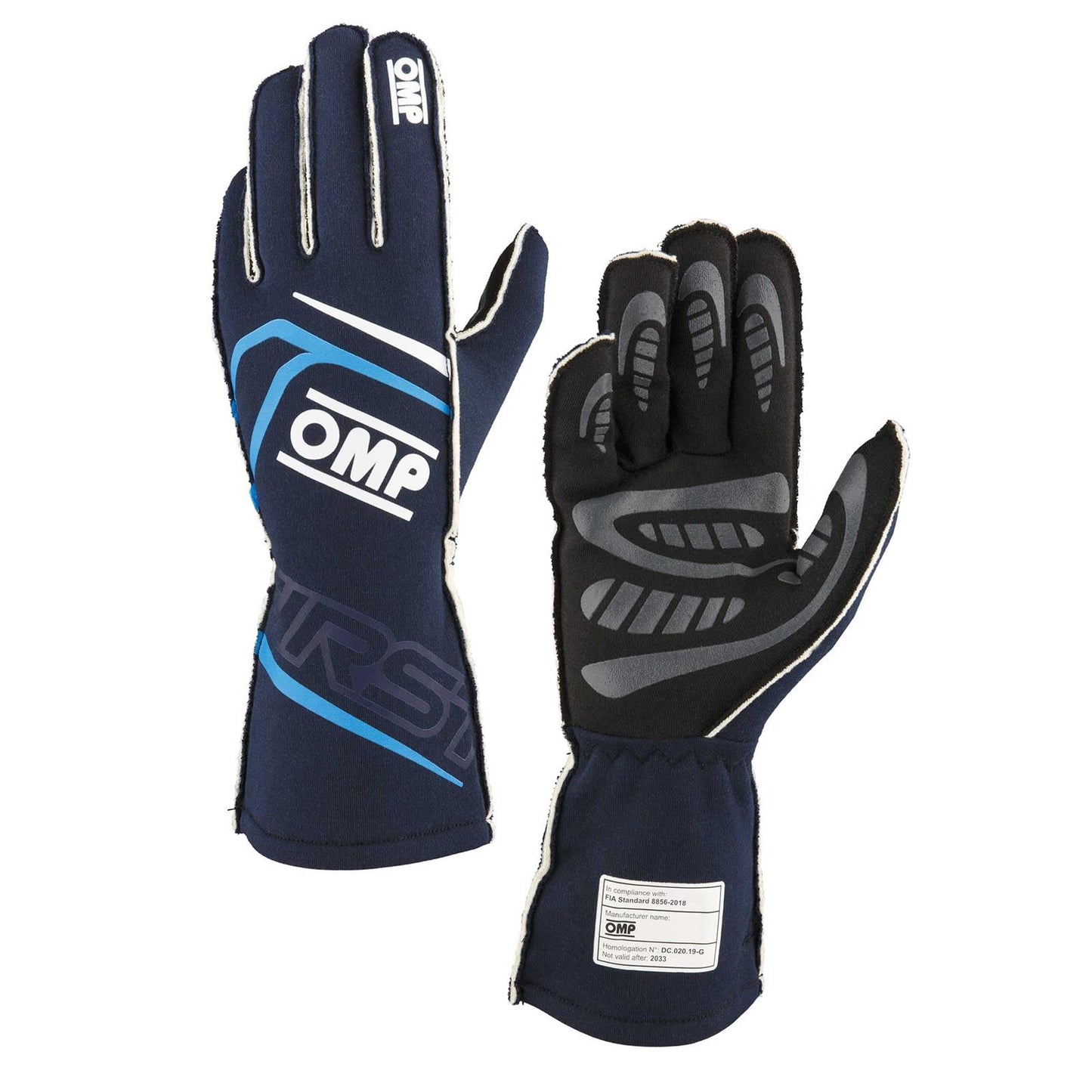 OMP Racing FIRST Gloves FIA 8856-2018 NAVY Blue
