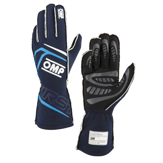 OMP Racing FIRST Gloves FIA 8856-2018 NAVY Blue
