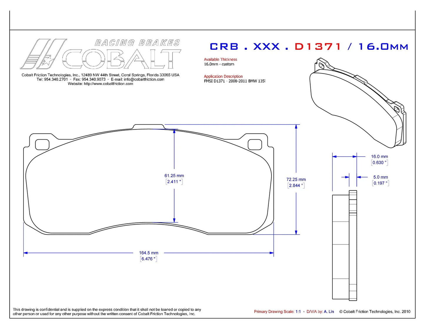 BMW E82/E88 1 Series CRB.XRx.D1371 (Front)
