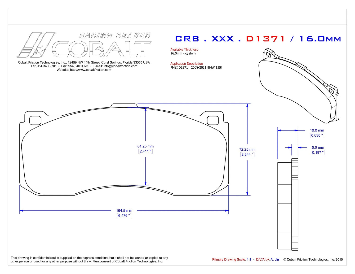 BMW E82/E88 1 Series CRB.XRx.D1371 (Front)