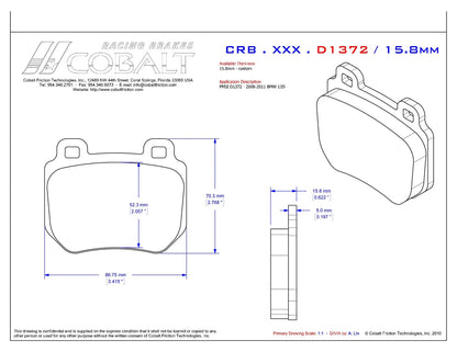 BMW E82/E88 1 Series CRB.XRx.D1372 (Rear)