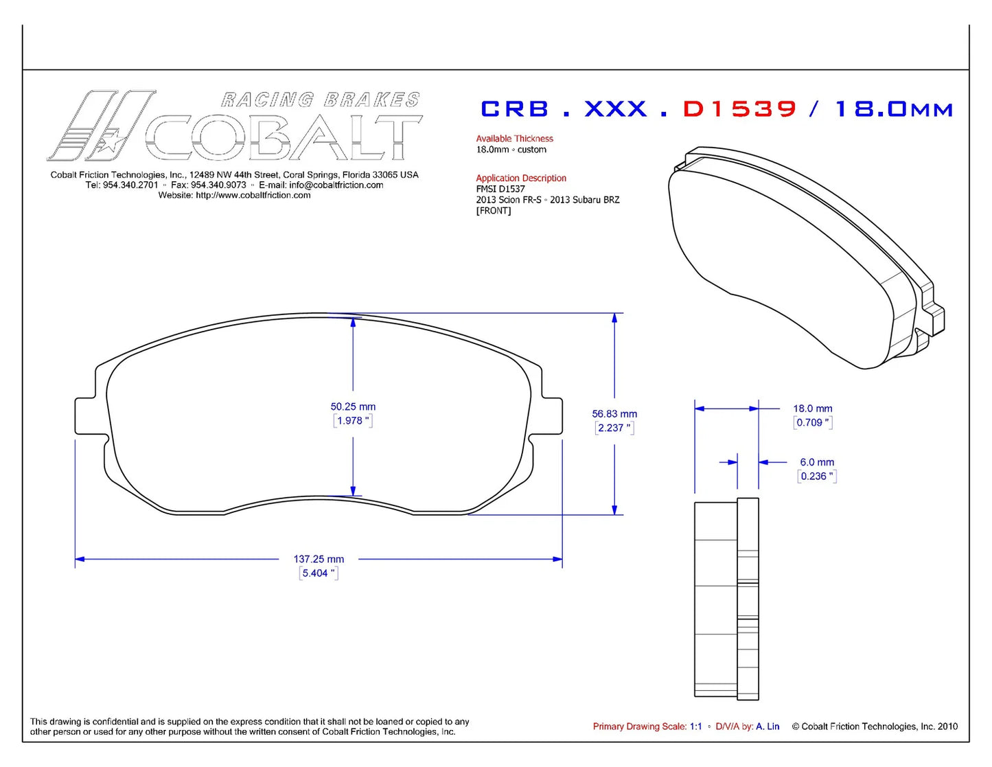 Subaru BRZ & Toyota 86 CRB.XRx.D1539 (Front)