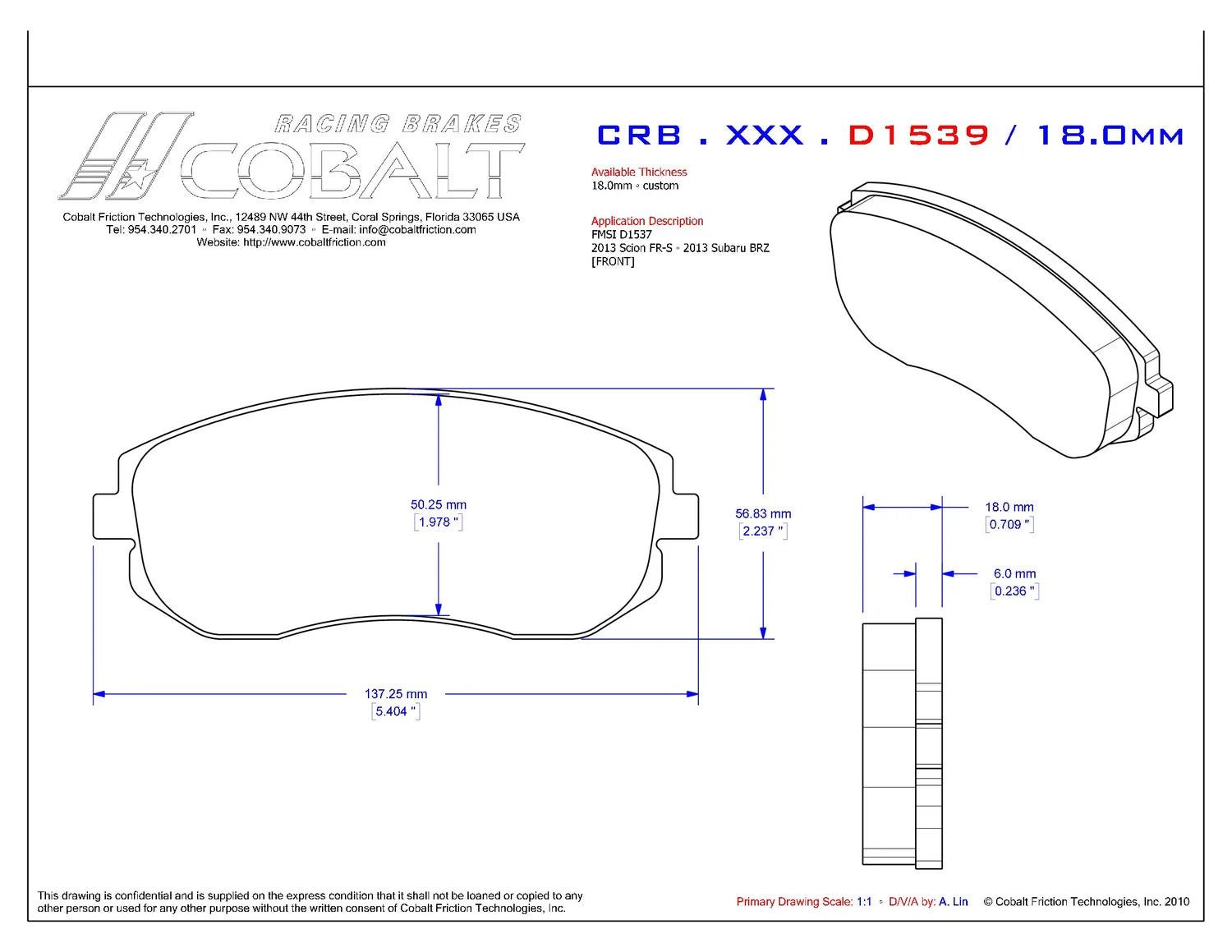Subaru BRZ & Toyota 86 CRB.XRx.D1539 (Front)