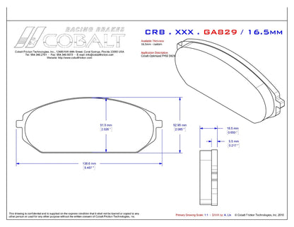 Honda / Acura CRB.XRx.GA829 (Front - Optimized Fitment)