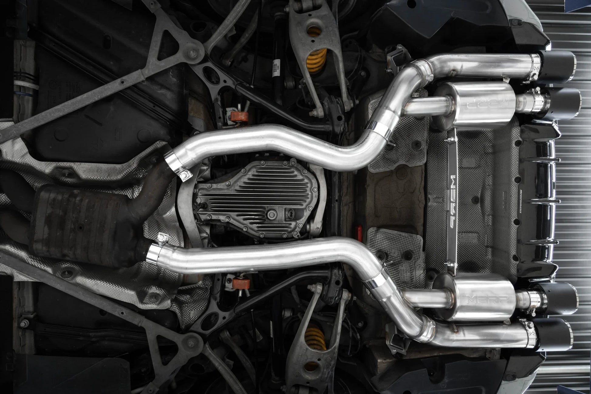 3-Inch Resonator-Back, Active Profile, Quad Rear Exit Exhaust, S45023CF | 2019-2021 BMW M2 Competition