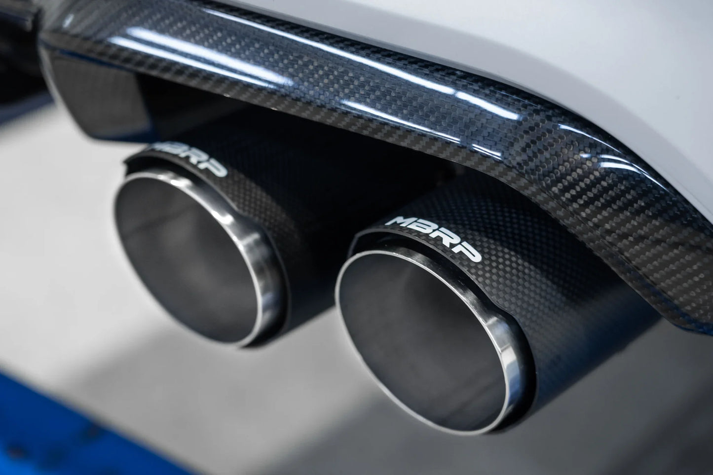 3-Inch Resonator-Back, Active Profile, Quad Rear Exit Exhaust, S45023CF | 2019-2021 BMW M2 Competition