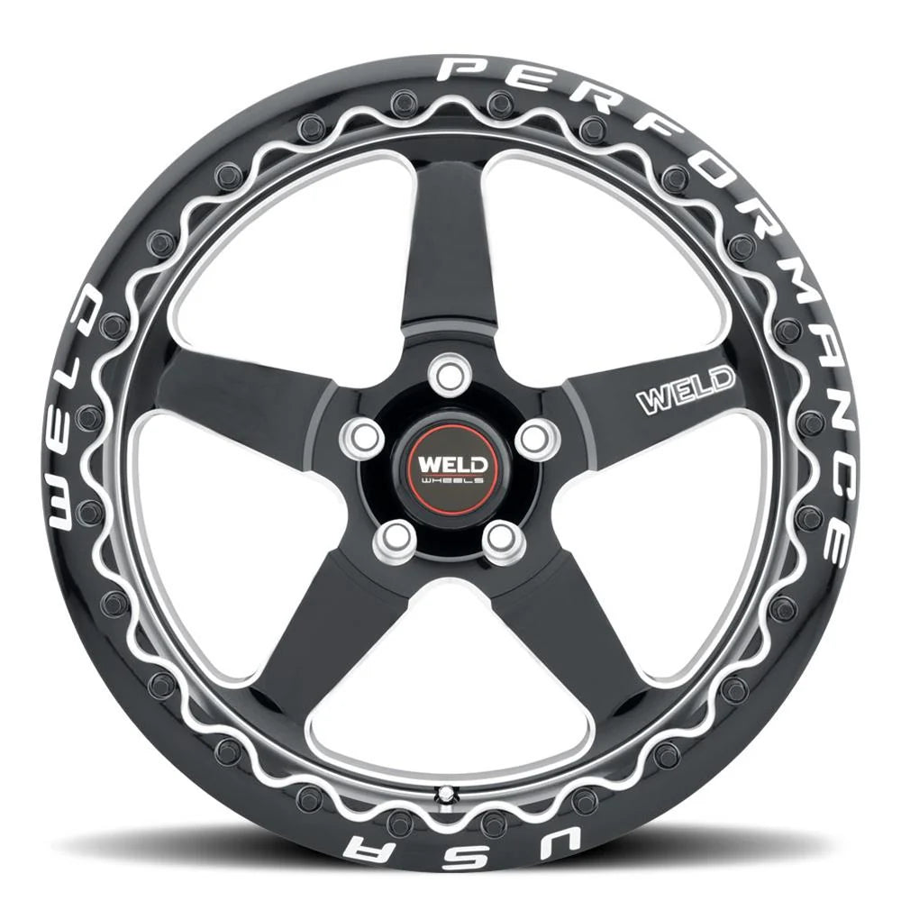 Weld Wheels VENTURA BEADLOCK Drag REAR Wheels Toyota Supra 17x10 5x112 Gloss Black Milled
