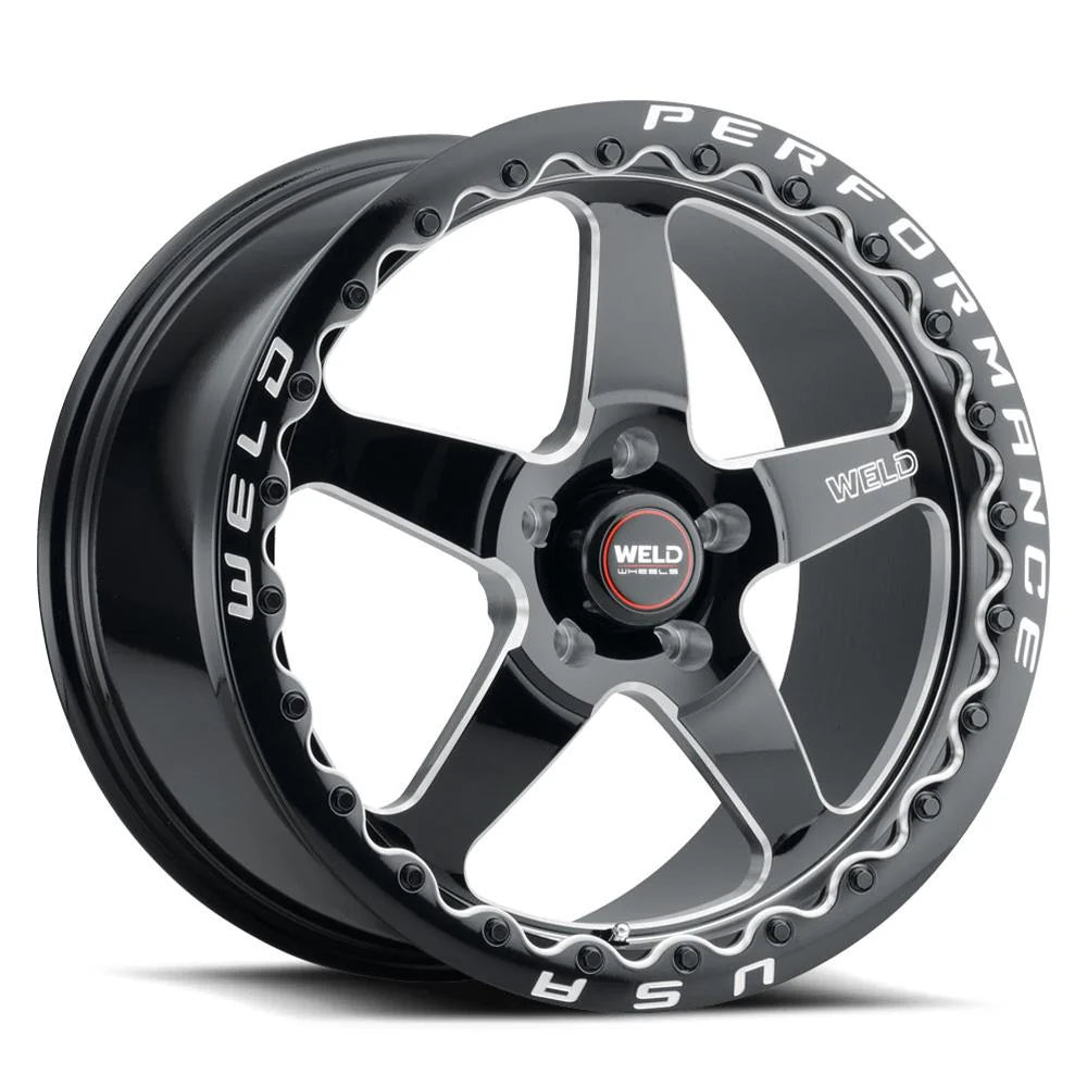 Weld Wheels VENTURA BEADLOCK Drag REAR Wheels Toyota Supra 17x10 5x112 Gloss Black Milled