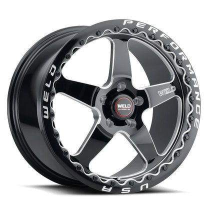 Weld Wheels VENTURA BEADLOCK Drag REAR Wheels Toyota Supra 17x10 5x112 Gloss Black Milled