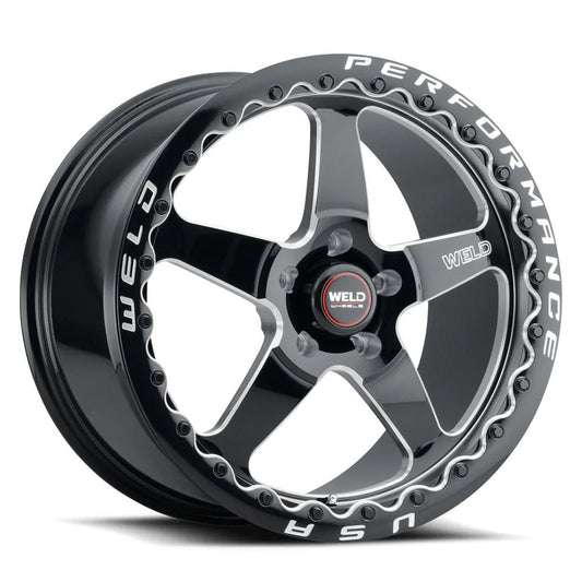 Weld Wheels VENTURA BEADLOCK Drag REAR Wheels Toyota Supra 17x10 5x112 Gloss Black Milled