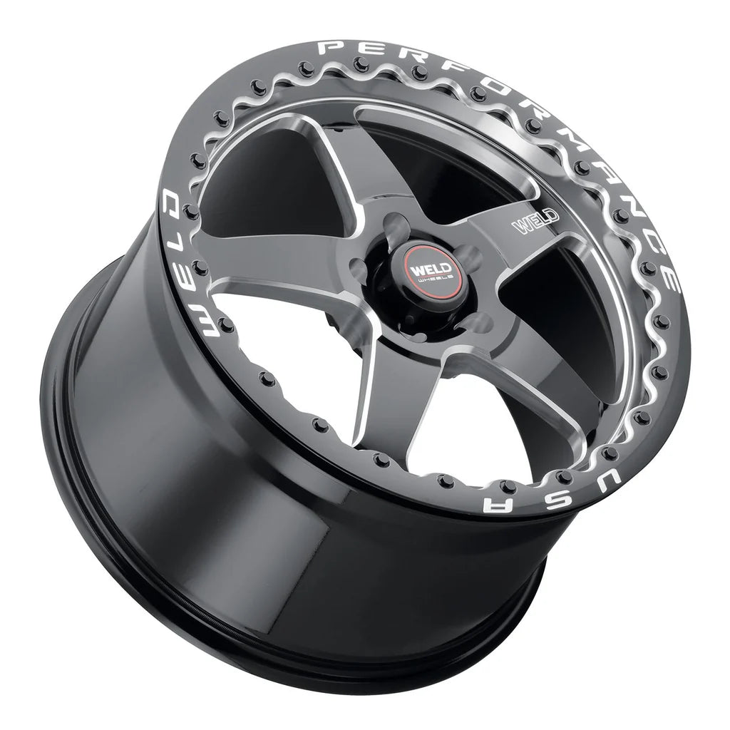 Weld Wheels VENTURA BEADLOCK Drag REAR Wheels Toyota Supra 17x10 5x112 Gloss Black Milled