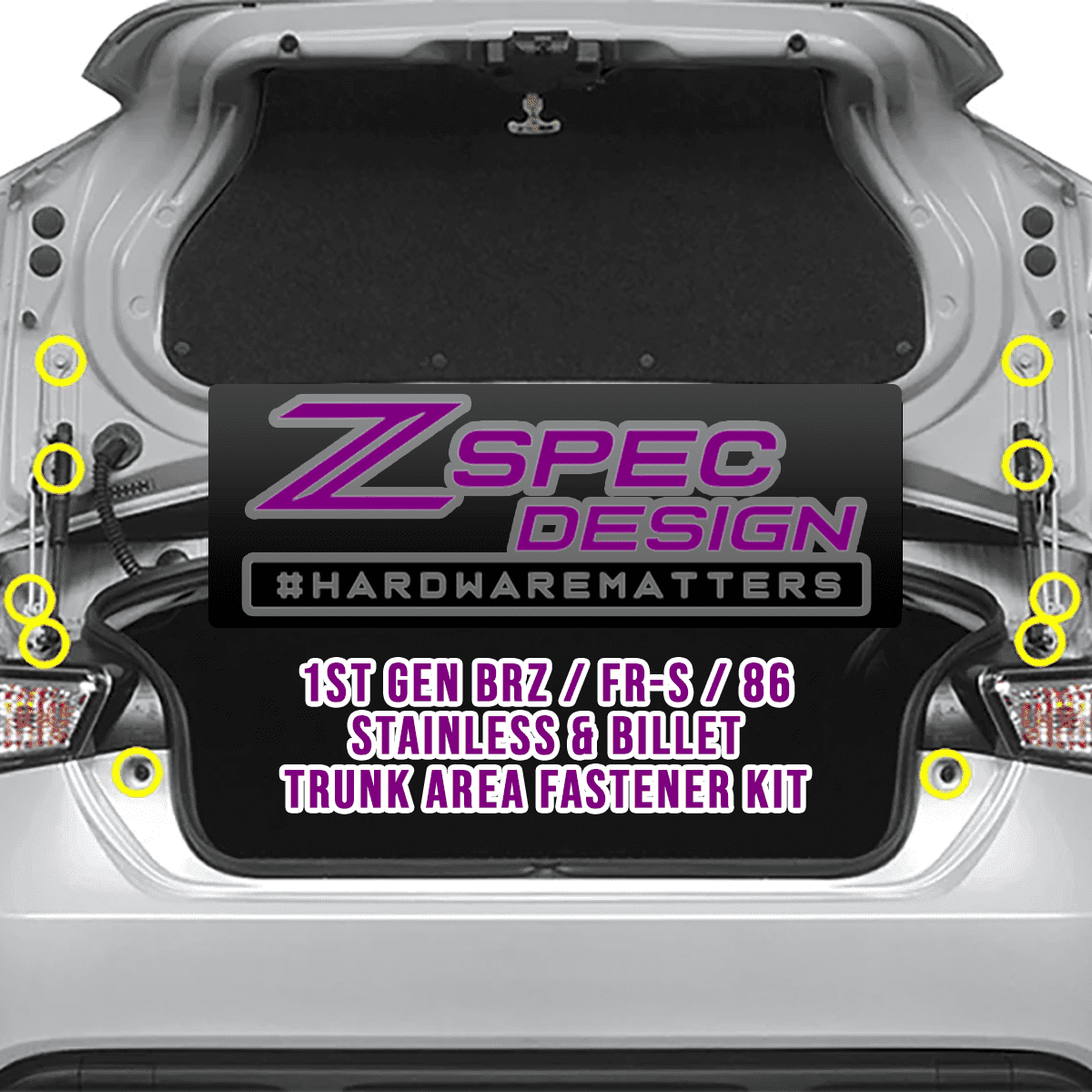 ZSPEC Trunk Dress Up Bolts Kit for Scion FRS Subaru BRZ Toyota GT86 Stainless & Billet