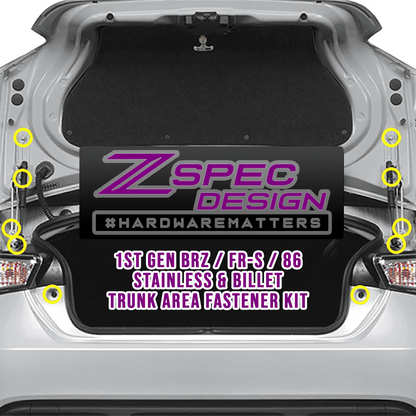 ZSPEC Trunk Dress Up Bolts Kit for Scion FRS Subaru BRZ Toyota GT86 Stainless & Billet