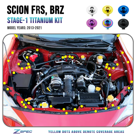 ZSPEC Stage-1 Dress Up Bolts Fastener Kit for Scion FRS Subaru BRZ Toyota GT86 Titanium