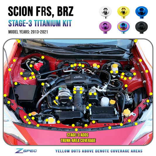 ZSPEC Stage-3 Dress Up Bolts Fastener Kit for Scion FRS Subaru BRZ Toyota GT86 Titanium