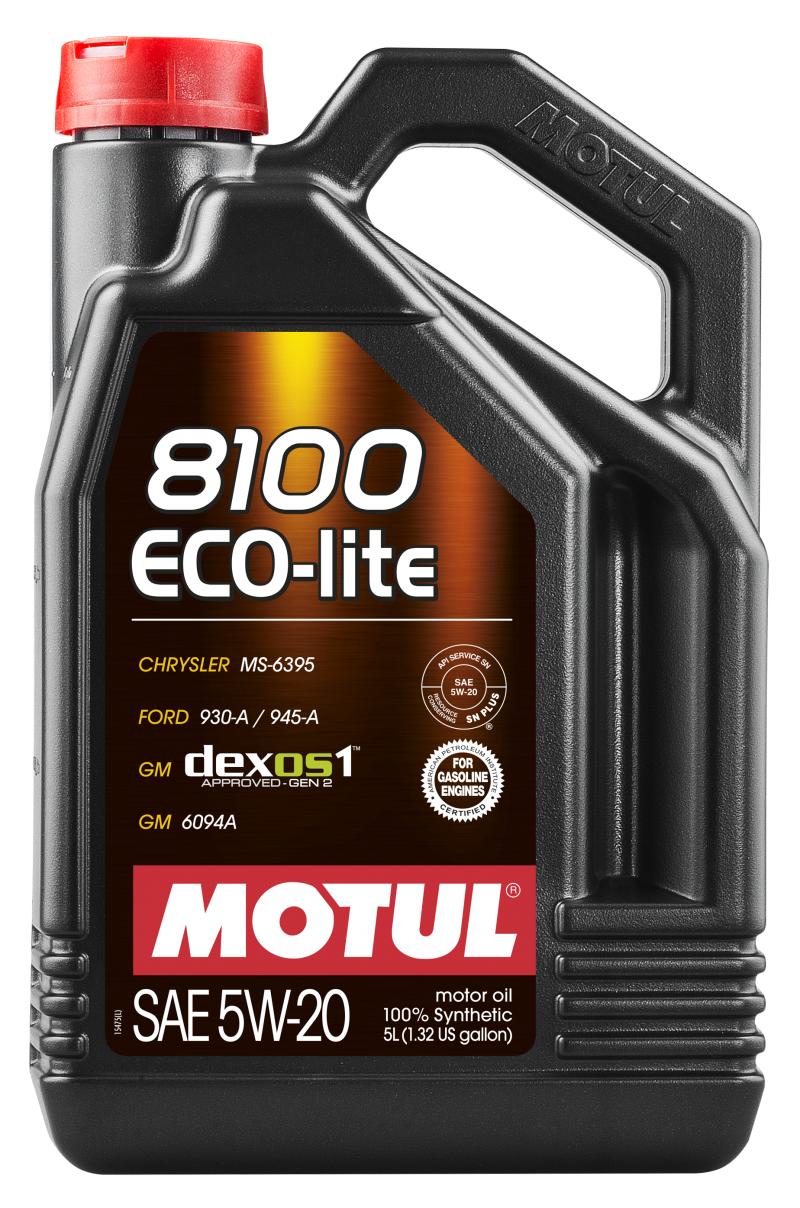 Motul 8100 ECO-CLEAN 0W20 Full Synthetic Engine Oil - 5L Case of 4