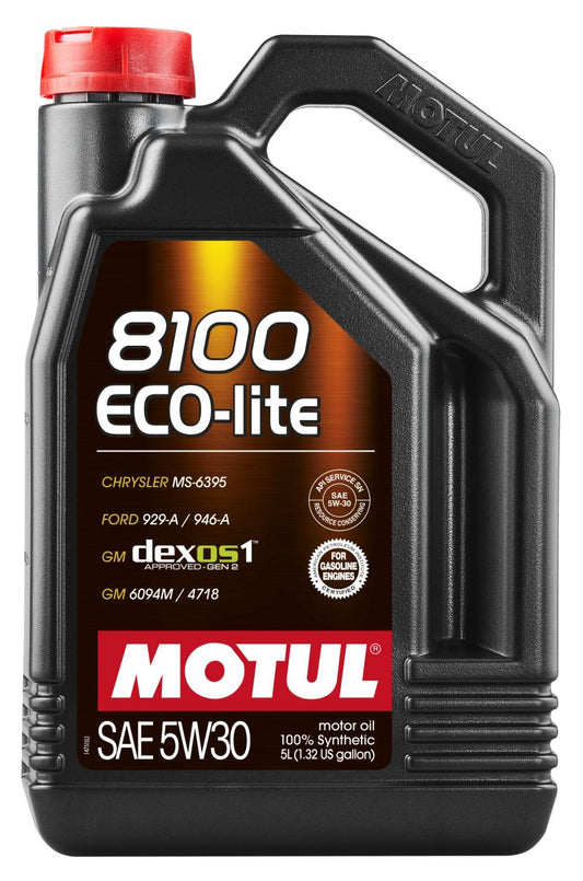 Motul 8100 ECO-LITE 5W30 Full Synthetic Engine Oil - 5L Case of 4