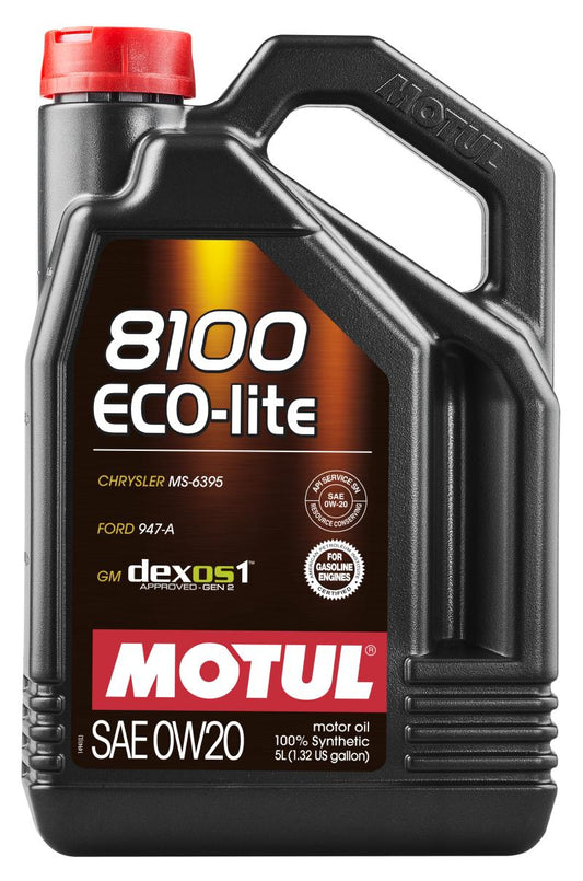 Motul 8100 ECO-LITE 0W20 Full Synthetic Engine Oil - 5L Case of 4