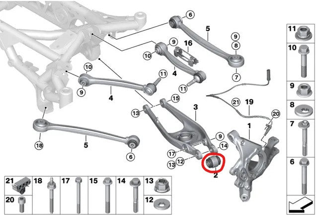 SPL Rear Lower Control Arm Knuckle Bushing BMW M2|M3|M4 E9X/F2X/F3X/F8X/E8X/G8X